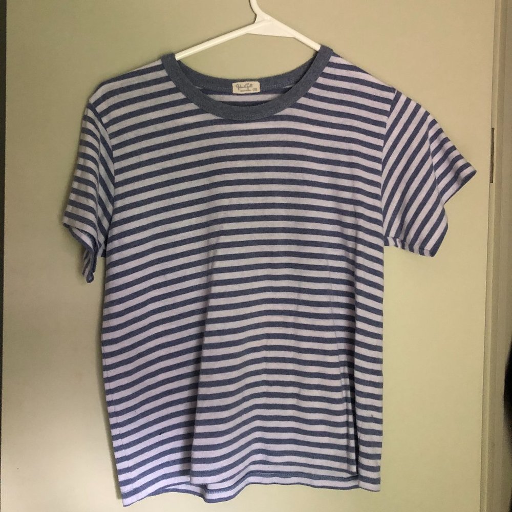 Brandy Melville Blue & White Striped T-Shirt